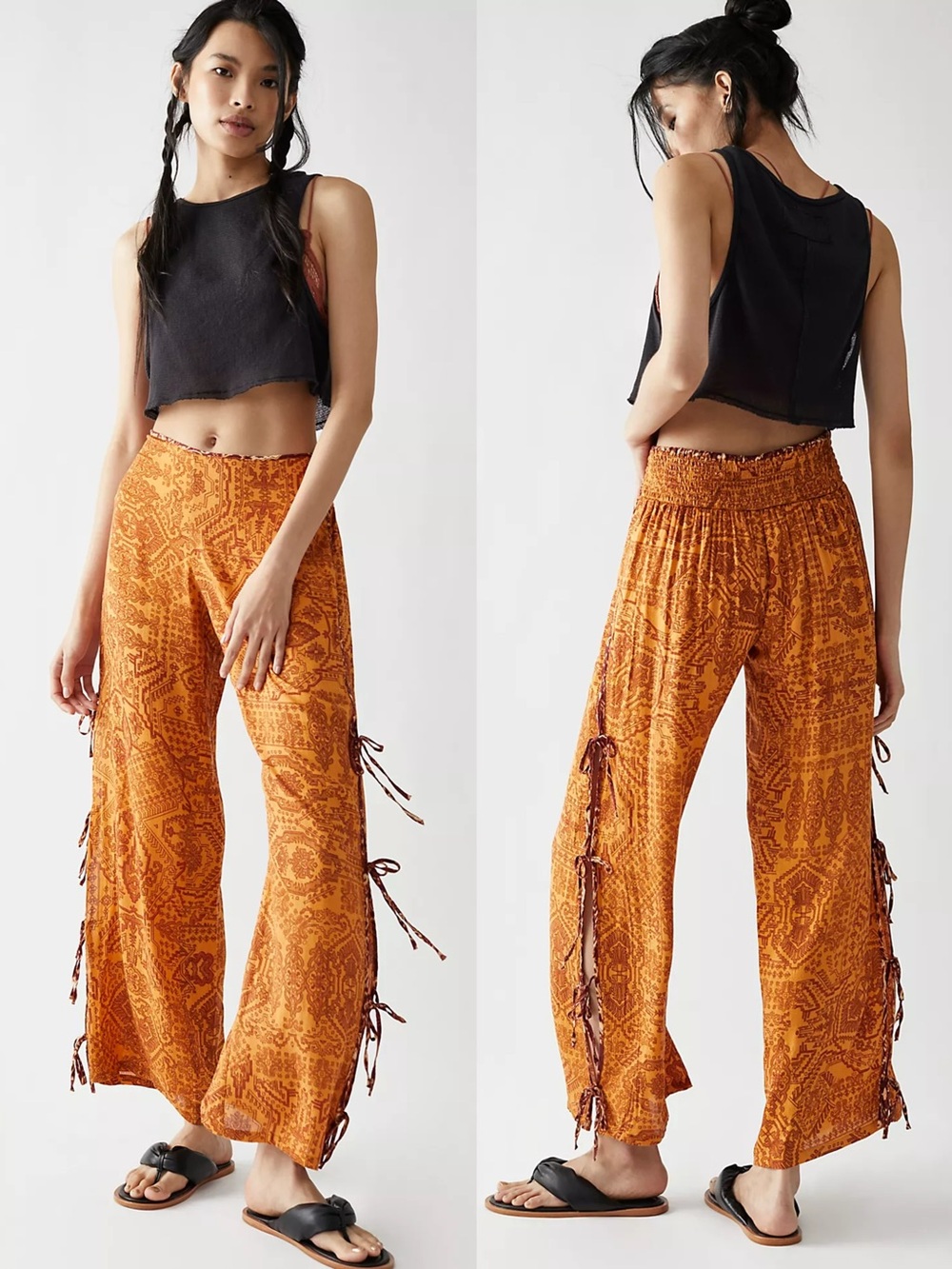 Free People I'll Come Running Tie Pants, S